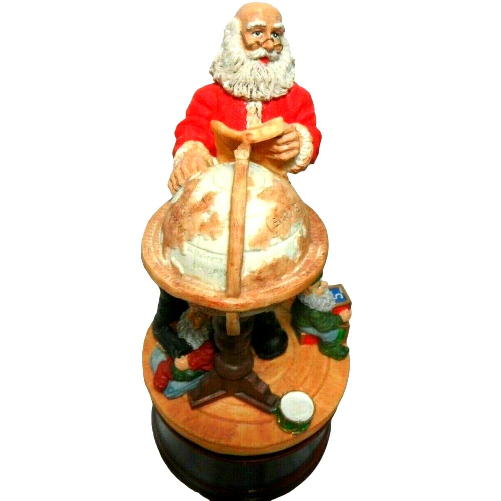 Vintage Seymour Mann Musical Santa Claus Is Coming To Town Porcelain Music Box